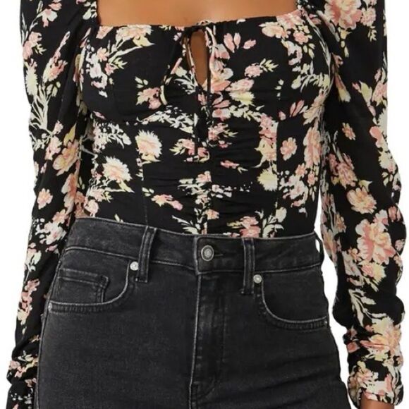 Free People NWT Hilary Printed Black Combo size Small - Picture 5 of 7
